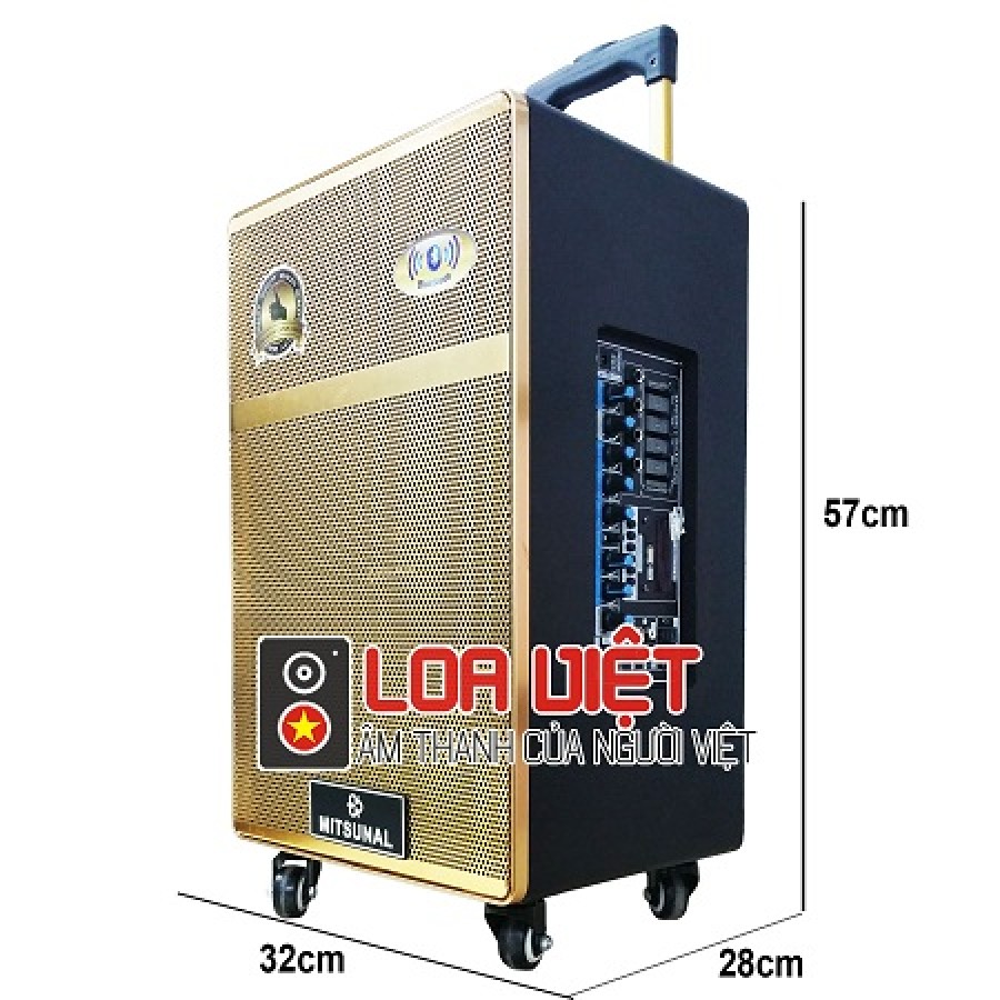 Loa vali kéo di động Mitsunal M52 2018 - Tặng kèm 2 mic cầm tay
